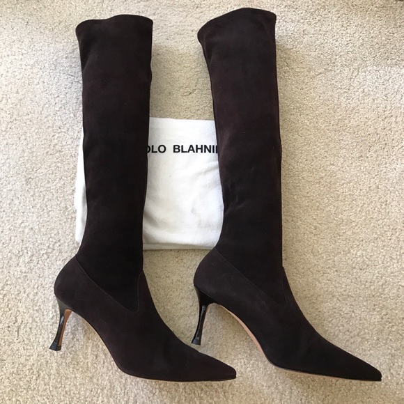 Manolo Blahnik Pascalare Suede Boots 37.5! - Picture 3 of 7